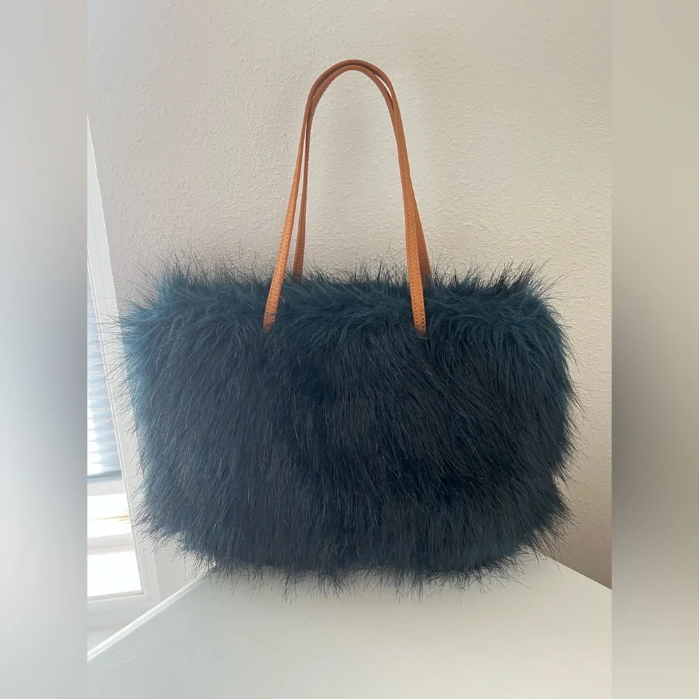 CrewCuts | Girls Teal Green | Monster Furry Shoulder Bag Tote | J. Crew